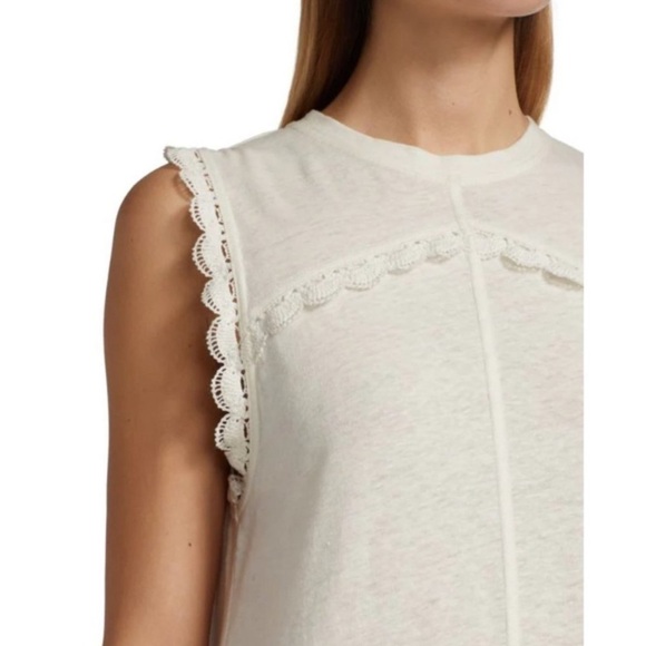 NWOT Derek Lam 10 Crosby Crochet-Trimmed Linen/ Cotton Blend Jersey Dress size S - Picture 6 of 15